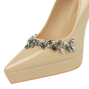 8399-H68 European American Banquet Fashion Rhinestone Pointed Thick <strong>Heel</strong> High <strong>Heels</strong> Waterproof Platform Super High <strong>Heel</strong> <strong>Hook</strong> - Product Image 5