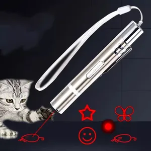Ponteiro laser interativo recarregável por usb, caneta de laser de gato com luz uv para pegar animais de estimação