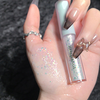HERORANGE Fantasy Galaxy Fard à paupières liquide tricolore, paillettes, brillant, satiné, lumineux, ultra-scintillant, imperméable, longue tenue