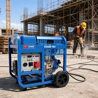 Générateur diesel silencieux triphasé Yuchai 5 kW YC5GF-D3 230 V/400 V, groupe électrogène diesel portable à châssis ouvert avec démarrage électrique
