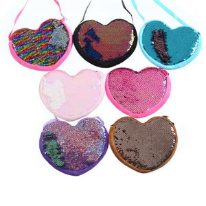 Monedero pequeño con lentejuelas en forma de corazón para niños y niñas, monedero adorable de color caramelo con cremallera, bolso pequeño de moda para niños - Product Image 5