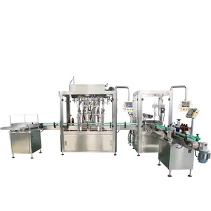 CE standard Shanghai factory automatic vegetable edible oil bottle filling capping line machine from golden supplier