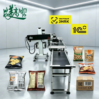 Machine de marquage automatique au laser UV ASL BELGISI GS1 pour codes de traçabilité DataMatrix, avec pagination automatique, pour emballages de snacks et flexibles