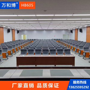 Manwa Expo Auditorium Chairs HB605 Grey Beech <b>Square</b> Foot With Writing Board For Conference Lecture Hall Training - Product Image 2