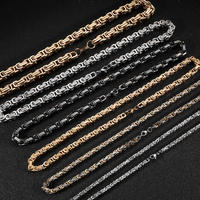 Collier chaîne plate byzantine Gaovo en acier inoxydable plaqué or 18 carats, maillons épais de 8 mm pour homme, bijoux de mode, cadeaux, vente en gros