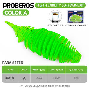 Esca morbida a filo galleggiante con ago piccolo coda esca morbida verme da pesca con radice di pesca esca simile a un verme pesce mandarino carpa finta - Product Image 2