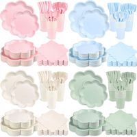 Ensemble de vaisselle en dentelle irrégulière rose, bleu, vert, beige, assiettes en dentelle, tasses en dentelle, serviettes en dentelle pour la décoration d'anniversaire, la décoration de mariage, la décoration de fête