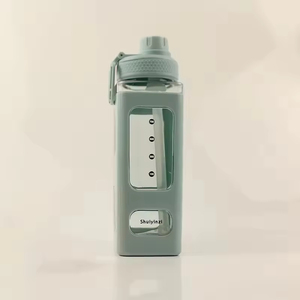High Quality Tritan Plastic Motivational Fitness Sports Water <b>Bottle</b> Portable Square <b>Drinking</b> <b>Bottle</b> With Removable <b>Straw</b> - Product Image 5