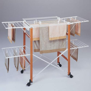 Séchoir à linge réglable en aluminium et nylon, pliable, à pousser et tirer, pour porte - Product Image 6