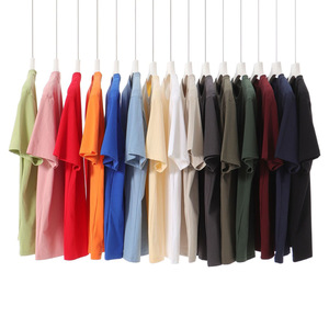 เสื้อยืดคัสตอม 220 กรัม ผ้าฝ้ายโซโลนา ถักทอ ป้องกันแบคทีเรีย ระบายอากาศ แห้งเร็ว แขนสั้น ผู้ชาย สีพื้น คอกลม เท่ห์ เท่ๆ - Product Image 1