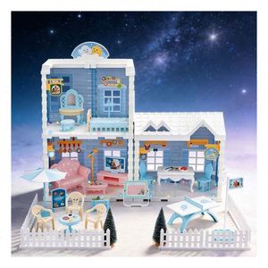 Juego de Muebles de Plástico para Casa de Muñecas con Accesorios para Dormitorio, Cocina, Baño y Balcón, Regalo para Niños y Niñas - Product Image 1