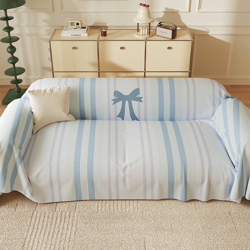 โบว์ลายทางสีน้ำเงินสามอัน