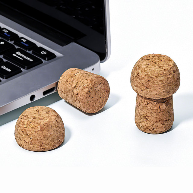 Creative New Soft Cork Wooden Mushroom-Shaped USB Flash Drive 8GB/16GB 3-Year Warranty USB 2.0/3.0 Gift Box