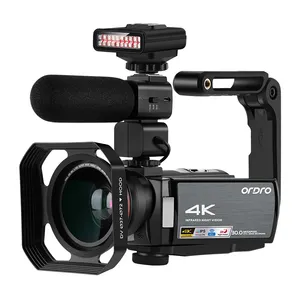 Câmera infravermelha profissional com visão noturna Wifi IPS Tela de toque 4K filmadora de vídeo digital