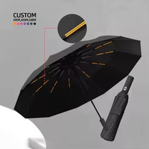 Paraguas de bicicleta impermeable de 12 costillas, paraguas plegable soleado para lluvia, paraguas de coche negro de alta calidad, automático para <span class=keywords><strong>Xiaomi</strong></span> - Product Image 6