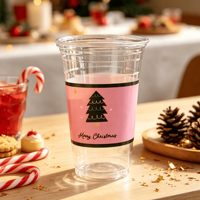 Eénmalig gebruik, voedselveilige PET plastic bekers, transparant, voor koude dranken, met deksels, aangepaste logo's, geschikt voor koffieshops, restaurants en sappen.