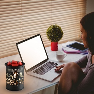 Chauffe-cire électrique en fer noir à motif papillon, idéal pour la maison et le bureau – Offre spéciale - Product Image 2