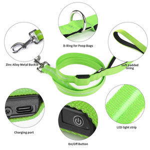 Tize LED köpek tasma şarj edilebilir yanıp sönen ışık Up <span class=keywords><strong>Pet</strong></span> halat tasma ayarlanabilir rahat Glow karanlık köpek tasma - Product Image 3