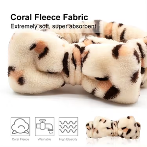 Accesorios para el cabello suave Coral polar turbante Bowknot Headwrpas maquillaje personalizado lazo baño <span class=keywords><strong>diadema</strong></span> para mujer cosmético y Spa Facial - Product Image 3