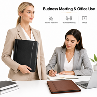 Portafolio de Negocios de Cuero A4 con Logotipo Personalizado, Bolsa para Documentos de PU de Grano Fino Premium para Reuniones, Currículum, Entrevistas, Oficina, Venta al por Mayor