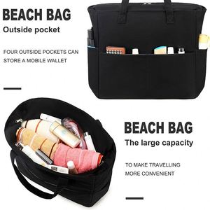 Bolsa de Lona Resistente para Gimnasio, Compras, Viajes, Personalizada, Bolsa de Playa para Mujer con Cremallera y Bolsillo - Product Image 3