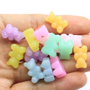 Figurines d'animaux en résine, lot <span class=keywords><strong>de</strong></span> 10, 100 pièces, gommes, cabochons, Figurines d'animaux, plates, accessoire bijoux - Product Image 2