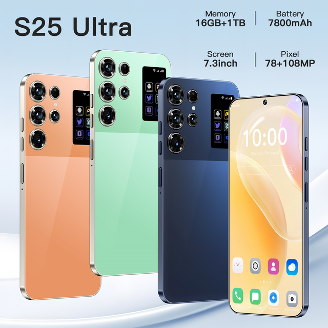Real High Quality S25 Ultra 7.3 Inch Clear Camera 16GB+1TB 5G WIFI Gaming Unlocked Global Android 15 Dual SIM Deca Core 108MP