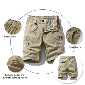 Pantalones cortos chinos lavados al por mayor con múltiples bolsillos holgados Pantalones cortos <span class=keywords><strong>cargo</strong></span> clásicos <span class=keywords><strong>para</strong></span> hombres Pantalones cortos Bermudas MOQ bajos - Product Image 2