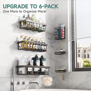 BX accessoires de salle de bain coin douche Caddy supports de rangement suspendu <span class=keywords><strong>support</strong></span> de douche dans le coin douche étagère sans perceuse - Product Image 3