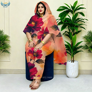 Tissu textile floral imprimé numérique personnalisé pour femmes soudanaises Persi Japan, voile suisse Diana London Dress - Product Image 4