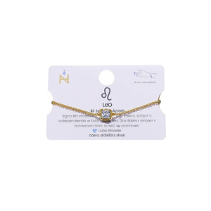 Bracciale Leo in acciaio inossidabile con zirconi cubici, 12 pezzi, per regalo di gioielli da donna - Product Image 2