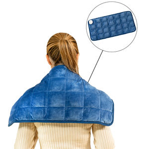 Coussin chauffant portable en polaire corail écologique avec perles de verre lestées, coussin électrique pour soulager les douleurs dorsales et des épaules - Product Image 1