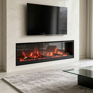 <span class=keywords><strong>Cheminée</strong></span> électrique murale moderne avec application intelligente, liaison Google Assistant, flamme LED multicolore, décoration intérieure - Product Image 4