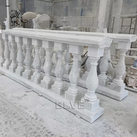 BLVE Villa Design Moderne Sculpté À La Main En Marbre Blanc Balustrade Balcon Rampes Et Balustrades En Pierre Poteau