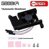 Kit de dissipateur thermique à vitesse réglable pour Raspberry Pi 4B, ventilateur de refroidissement silencieux, arrêt automatique, coussin thermique 3510