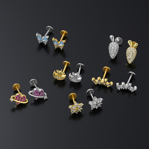 Pendientes <span class=keywords><strong>de</strong></span> Hélice Superior <span class=keywords><strong>de</strong></span> 16g con Parte Trasera Plana, <span class=keywords><strong>de</strong></span> Acero Quirúrgico con Rosca Interna, con Hilo <span class=keywords><strong>de</strong></span> Oro <span class=keywords><strong>de</strong></span> 18k, para <span class=keywords><strong>Piercing</strong></span> <span class=keywords><strong>de</strong></span> <span class=keywords><strong>Labio</strong></span> Superior, Joyería <span class=keywords><strong>de</strong></span> Moda - Product Image 1