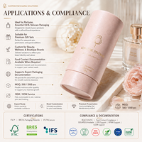 Emballage en tube de papier rigide écologique personnalisé, boîte-cadeau en carton cylindrique, logo en feuille d'or pour parfum, huile essentielle, shampoing