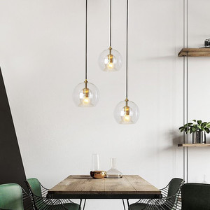 Nordico semplice creativo Multi-testa ciondolo in vetro da comodino per ristorante Bar Duplex scala singolo lampadario piccole luci a sospensione - Product Image 3