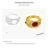 Bague de cocktail vintage plaquée or avec incrustation ovale de rubis et de turquoise pour femme, cadeau de mariage, bijoux