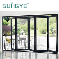 Porte pliante extérieure en aluminium SUNGYE, norme américaine, résistante aux ouragans, double vitrage isolant, verre trempé, portes de patio pliantes