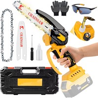 Gergaji Rantai Listrik Mini untuk Baterai De-walt 20V, Gergaji Rantai Pemangkas Bertenaga Baterai 2-IN-1, Gergaji Rantai Genggam Bertenaga Baterai
