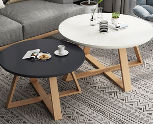 Mesa de centro de madera maciza de estilo nórdico Simple moderno Diseño pequeño creativo Ins del fabricante para la sala de estar del hogar - Product Image 1