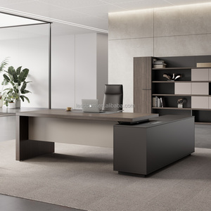 LEADCOM Espace de travail moderne Poste de travail avec rangement Mobilier d'armoire latérale Bureaux d'ordinateur Tables de poste de travail pour cadres - Product Image 1
