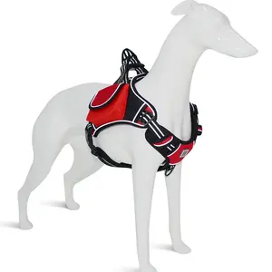 High Quality Big Dog Vest 3M Reflective Safety Dog Backpack Harness Oxford Pet Vest Harness Soft Mesh Padding No Pull