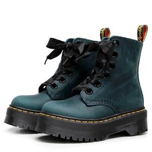 Bottes mi-mollet à plateforme pour femmes, grande taille, en cuir de vache véritable, chaussures épaisses pour femmes, <span class=keywords><strong>bottines</strong></span> mi-mollet style universitaire - Product Image 5