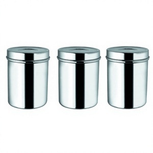 Coffee Sugar Tea Canister 3 Pcs Set Tea Coffee Sugar Canister Set Steel <b>Kitchen</b> <b>Storage</b> Stainless Steel Wholesale - Product Image 1