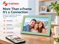 Bingkai Foto Digital 10 Inci dengan WiFi dan Aplikasi Frameo, Layar Sentuh, Bingkai Gambar Pintar, Memori Internal 32GB, Hadiah Terbaik