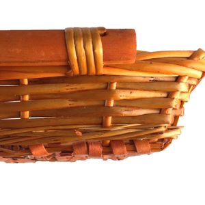 Rettangolo all'ingrosso <span class=keywords><strong>vassoio</strong></span> di stoccaggio di <span class=keywords><strong>vimini</strong></span> con eleganti manici in legno cesto regalo di frutta forniture - Product Image 6
