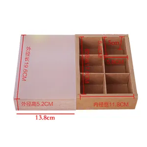 Экологически чистая коробка для шоколада из крафт-бумаги с вставкой из шести сеток