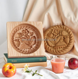 Molde de madera de haya con forma de pato, loto, guirnalda, erizo, zanahoria y rodaja de limón para galletas y bizcochos - Product Image 3